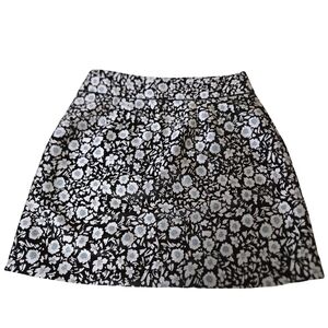 LOFT Black and White A-Line Mini Skirt for Cocktail